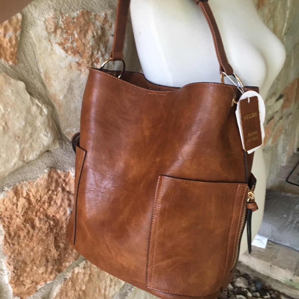 New! Anthropologie 2 in 1 vegan bucket bag - Picture 6 of 8